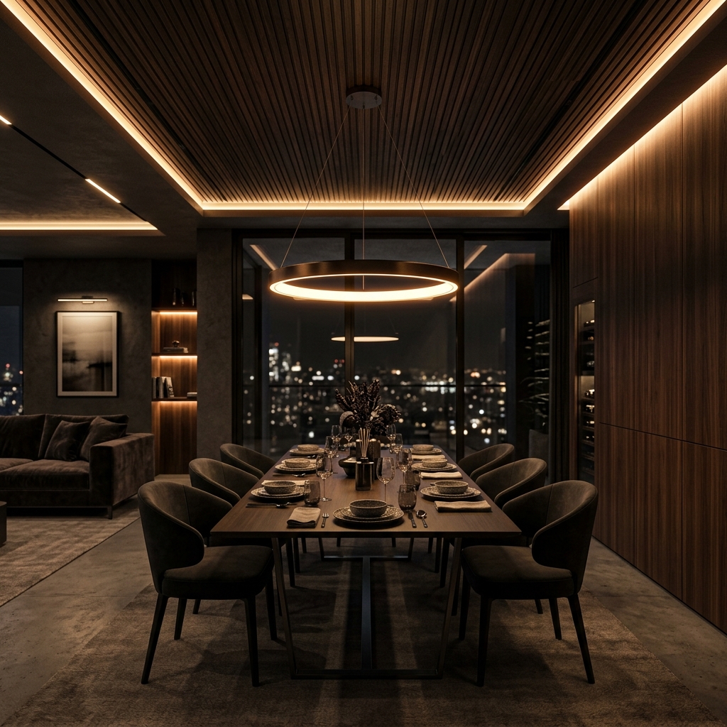 CZY Interiors Yemek Odası Aydınlatması